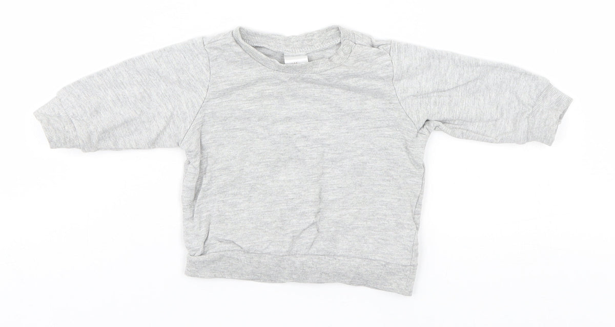 Additional front view of H&M Baby Grey Basic T-Shirt, size 3-6, Months