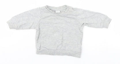 Additional front view of H&M Baby Grey Basic T-Shirt, size 3-6, Months