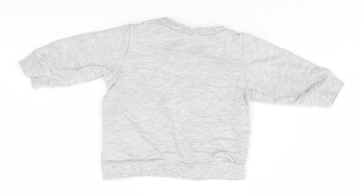 Back view of H&M Baby Grey Basic T-Shirt, size 3-6, Months