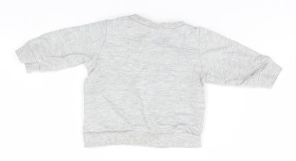 Back view of H&M Baby Grey Basic T-Shirt, size 3-6, Months