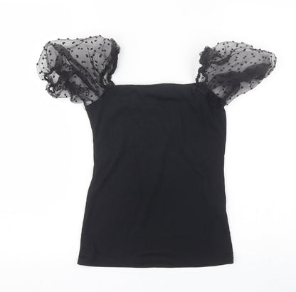 Womens UK Size 6 New Look Black Basic Blouse