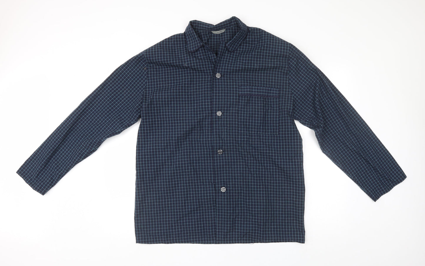 Mens UK Size M M&S Blue  Button-Up Long Sleeve Casual Shirt
