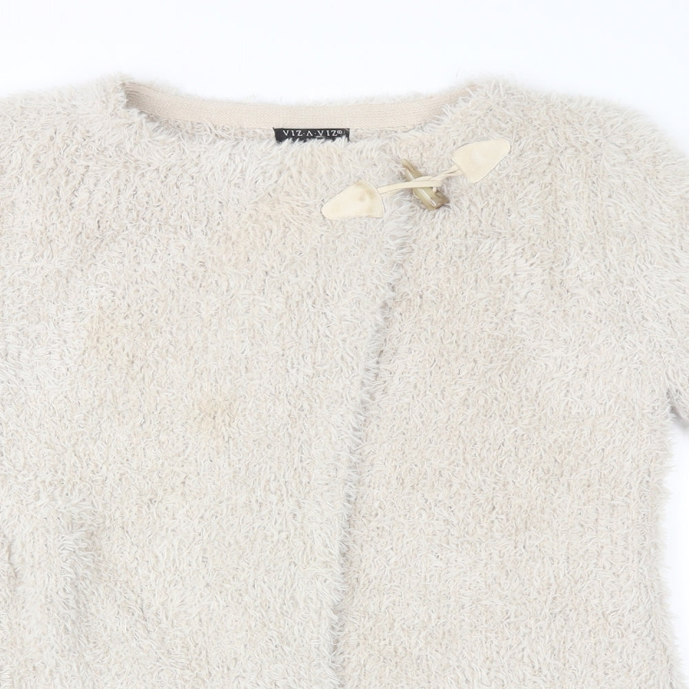Womens UK Size 8 viz a viz Beige Cardigan Jumper