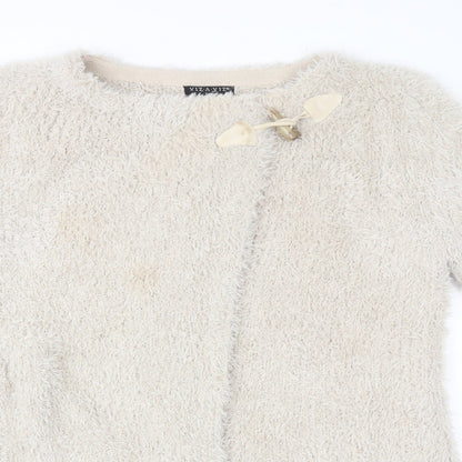 Womens UK Size 8 viz a viz Beige Cardigan Jumper