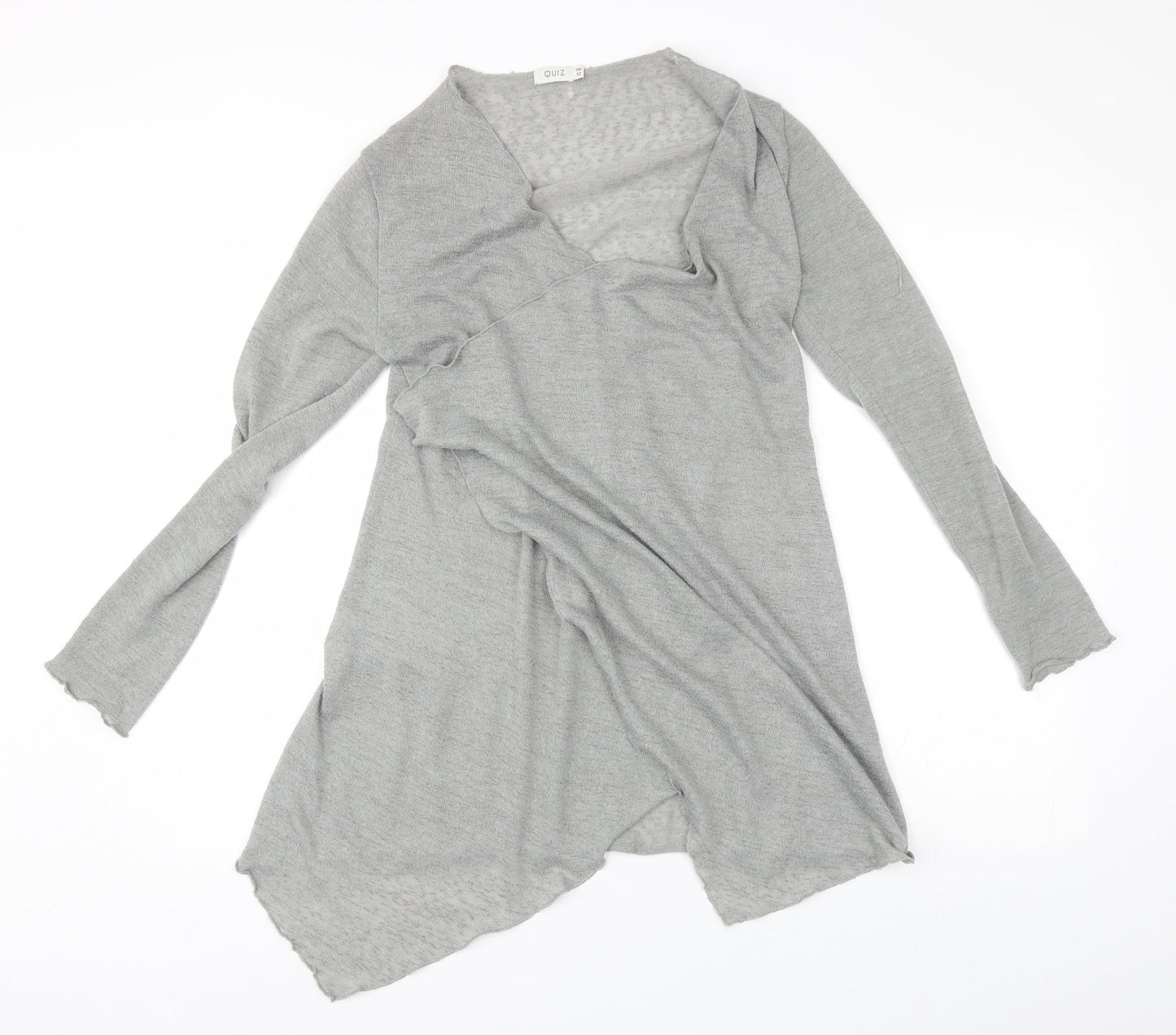 Womens UK Size 12 Quiz Grey Wrap Jumper