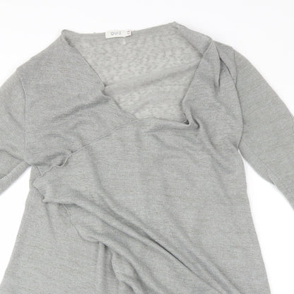 Womens UK Size 12 Quiz Grey Wrap Jumper