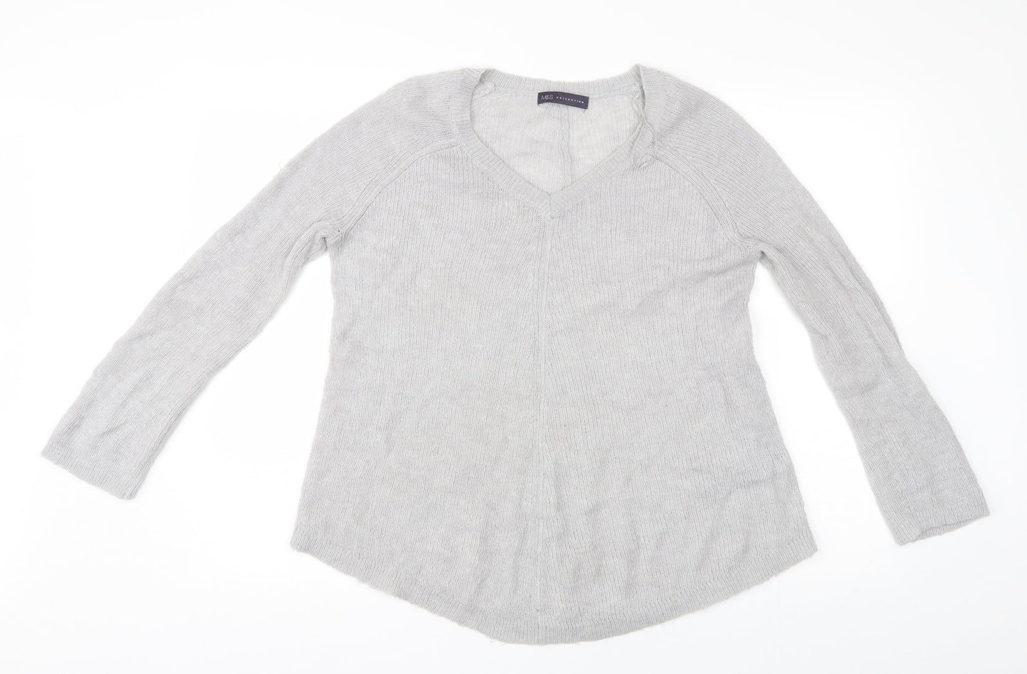 Womens UK Size 12 M&S Grey Pullover Jumper
