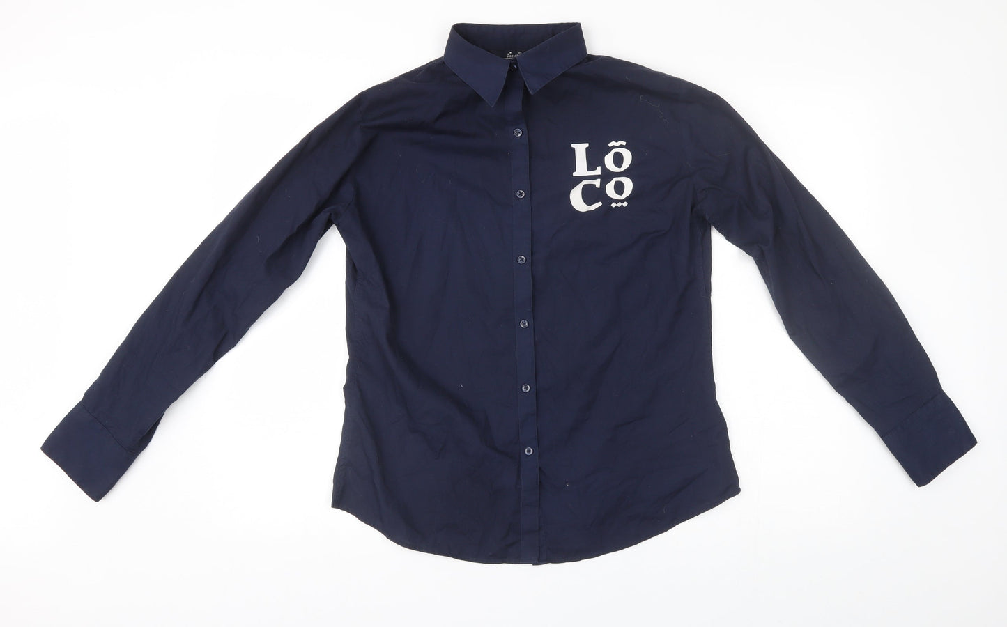 Womens UK Size 12 Premier Blue Basic Button-Up