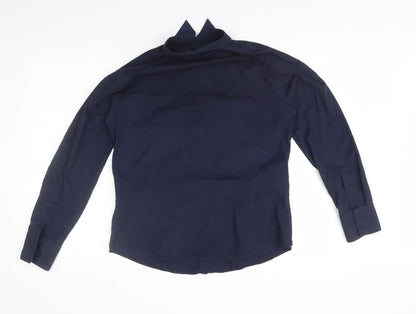 Womens UK Size 12 Premier Blue Basic Button-Up