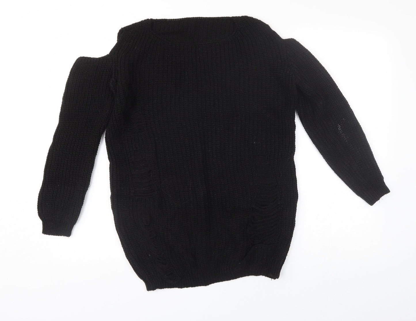 Womens UK Size One Size Preworn Black Pullover Jumper