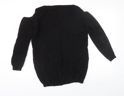 Womens UK Size One Size Preworn Black Pullover Jumper