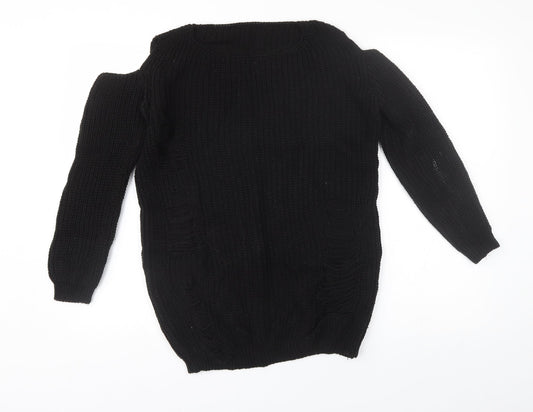 Womens UK Size One Size Preworn Black Pullover Jumper