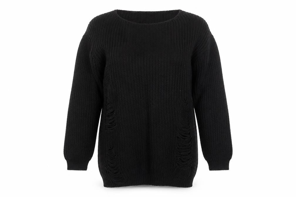 Womens UK Size One Size Preworn Black Pullover Jumper