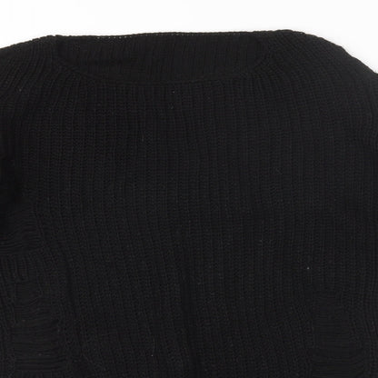 Womens UK Size One Size Preworn Black Pullover Jumper