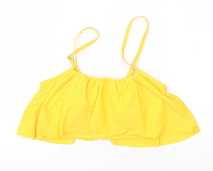 Womens UK Size S Preworn Yellow Cropped Blouse