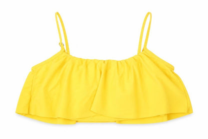 Womens UK Size S Preworn Yellow Cropped Blouse