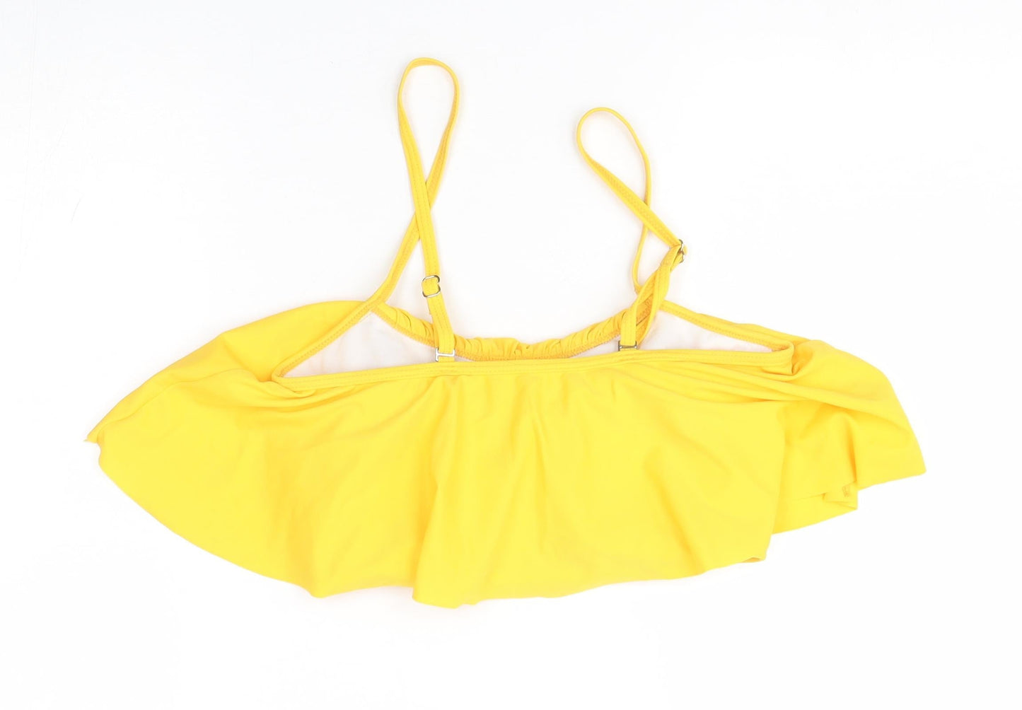 Womens UK Size S Preworn Yellow Cropped Blouse