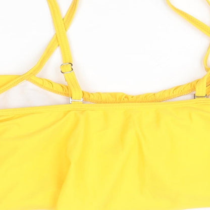 Womens UK Size S Preworn Yellow Cropped Blouse