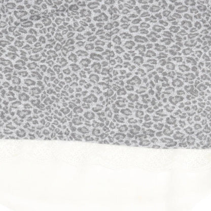 Primark Girls Grey Animal Print  Pullover Jumper Size 7-8 Years