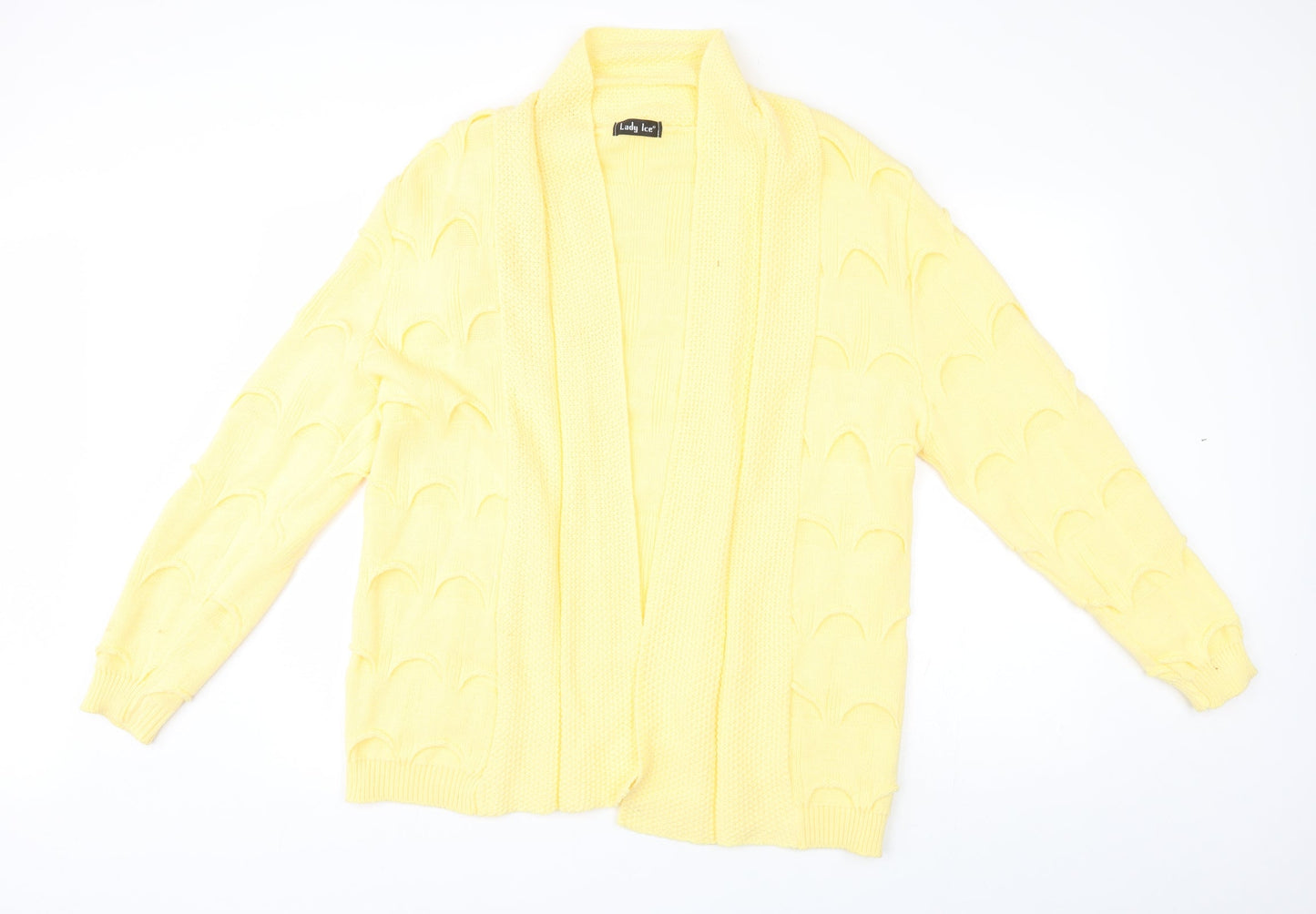 Womens UK Size L lady ice Yellow Cardigan Jumper