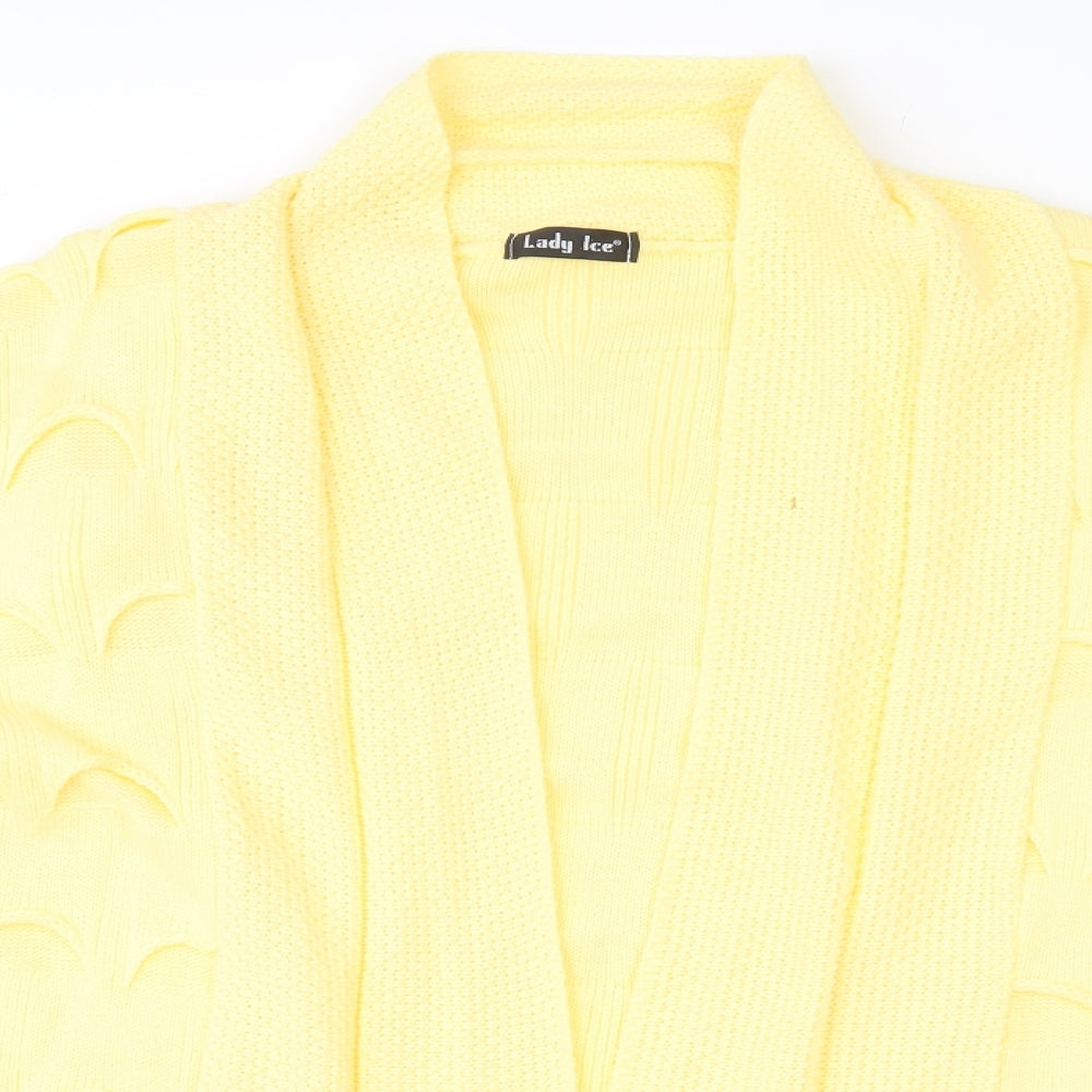 Womens UK Size L lady ice Yellow Cardigan Jumper