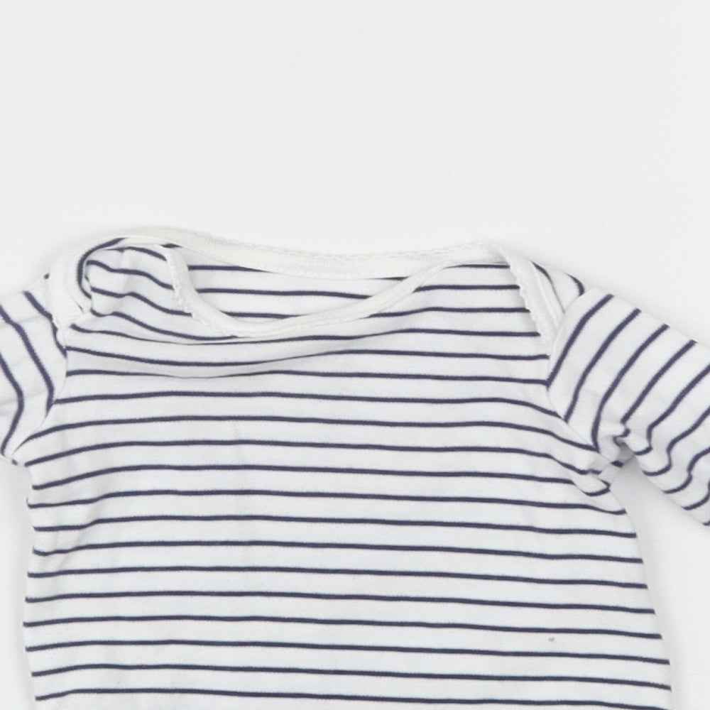 F&F Baby White Striped  Babygrow One-Piece Size 0-3 Months