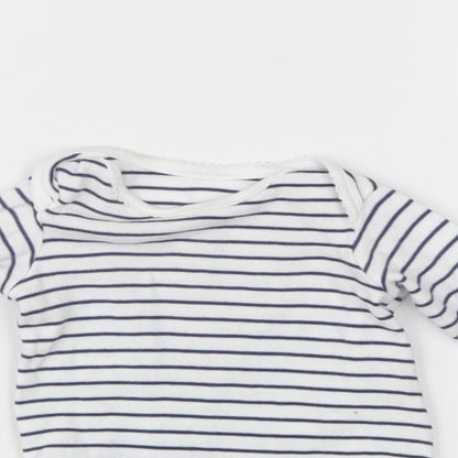 F&F Baby White Striped  Babygrow One-Piece Size 0-3 Months