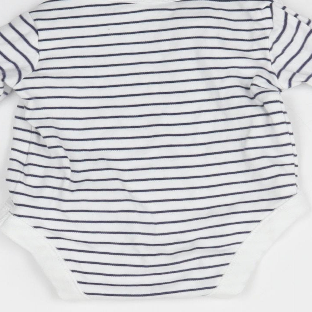 F&F Baby White Striped  Babygrow One-Piece Size 0-3 Months