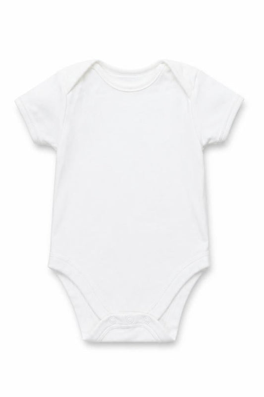 Front view of George Baby White Babygrow One-Piece, size 3-6, Months
