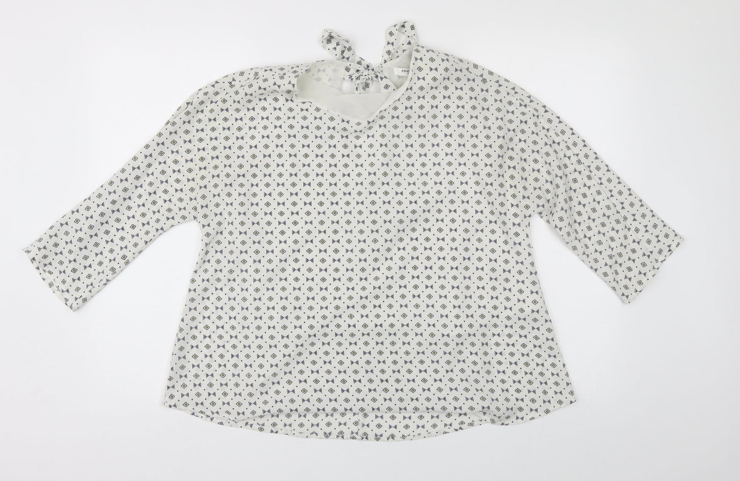 Womens UK Size S sweewe White Basic Blouse