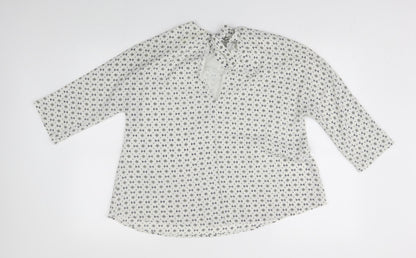 Womens UK Size S sweewe White Basic Blouse
