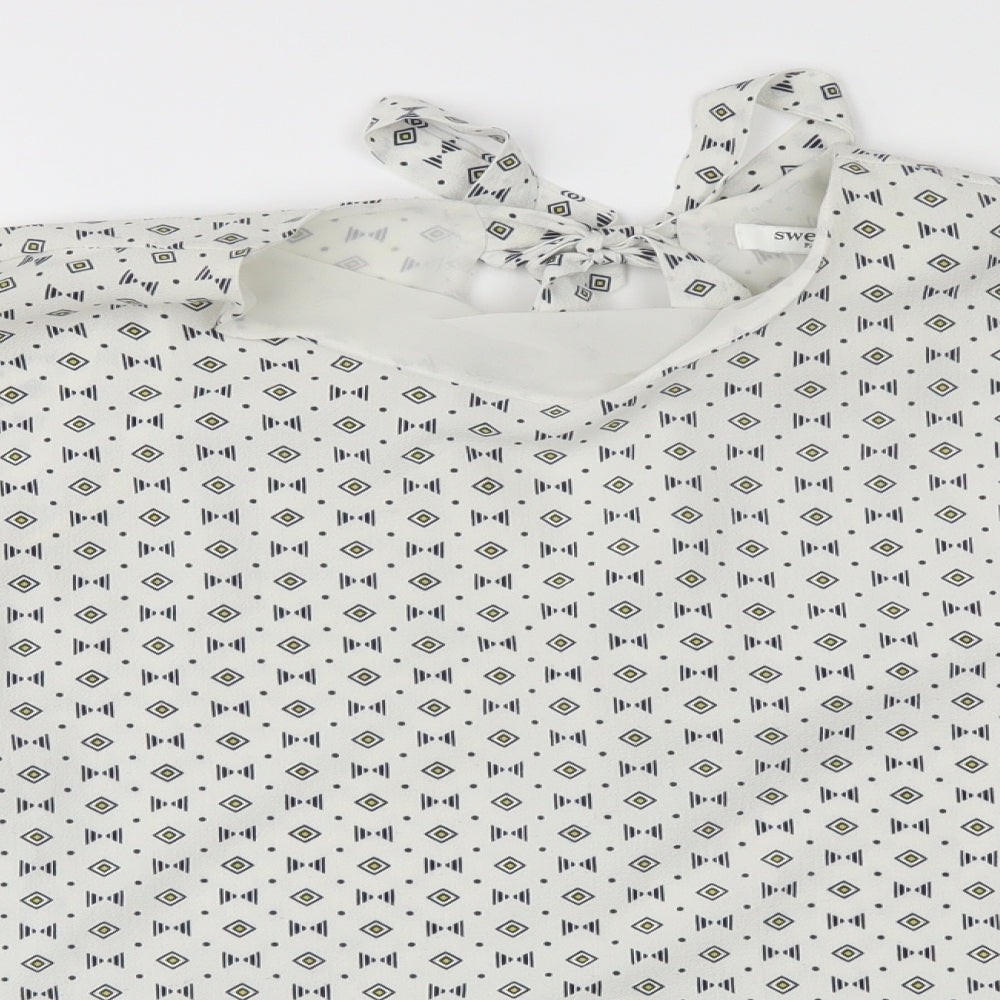 Womens UK Size S sweewe White Basic Blouse