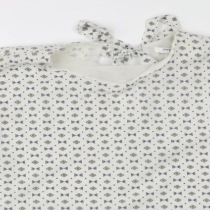 Womens UK Size S sweewe White Basic Blouse