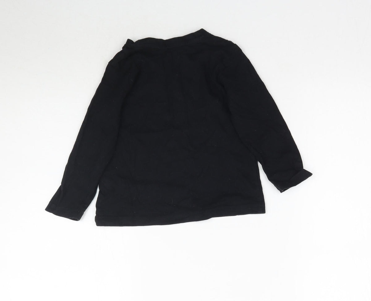 Back view of Primark boys’ black basic t-shirt, size 2-3, years - dinosaur roarsome