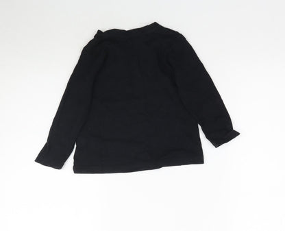 Back view of Primark boys’ black basic t-shirt, size 2-3, years - dinosaur roarsome