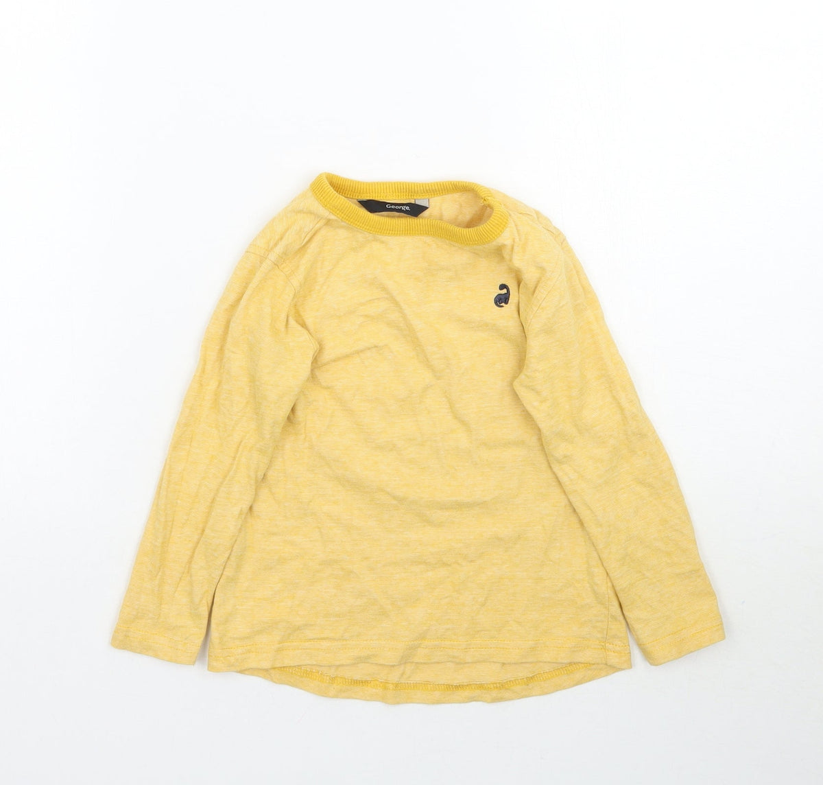 Front view of George boys’ yellow basic t-shirt, size 2-3, years
