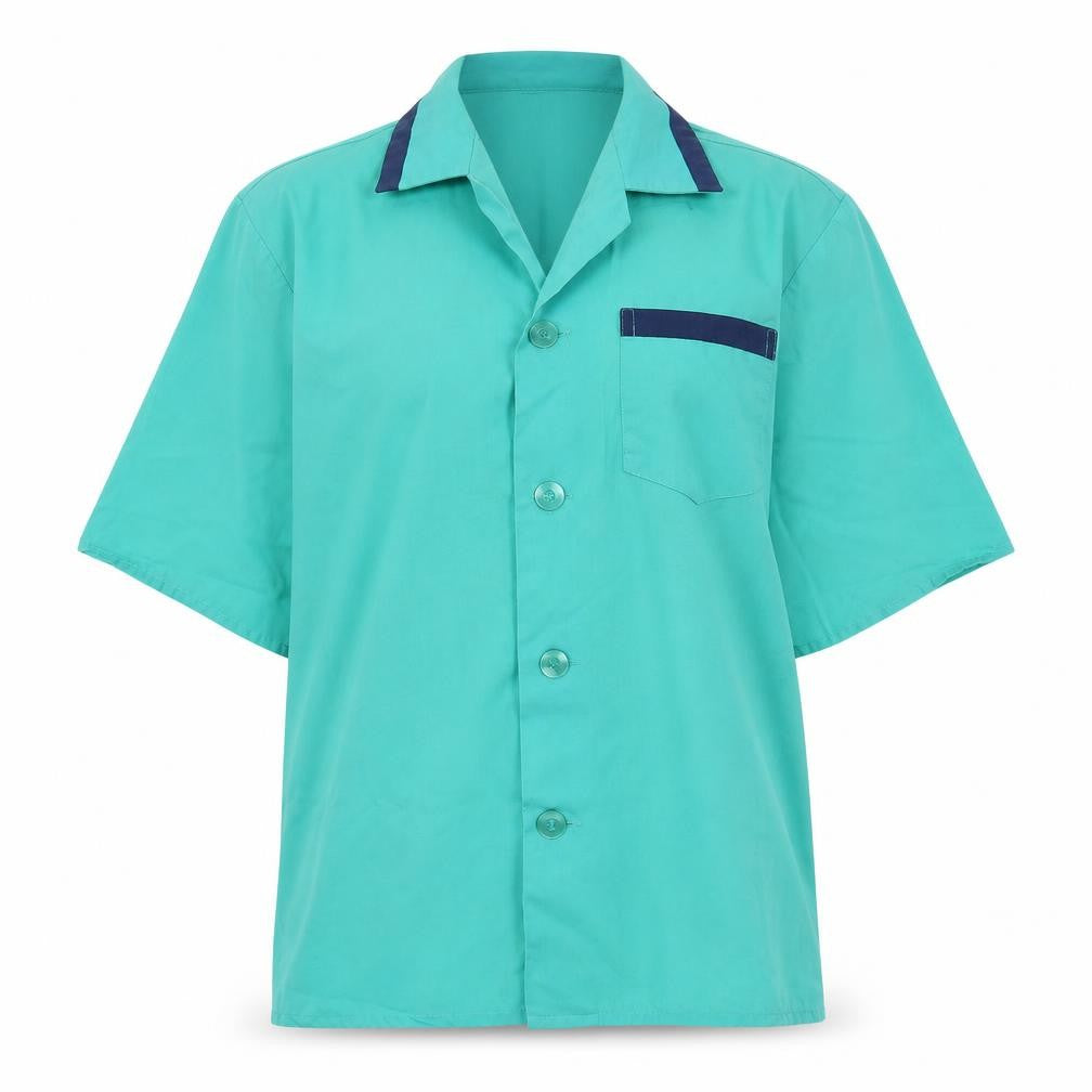 Front view of Royal Class women’s green basic button-up, size L