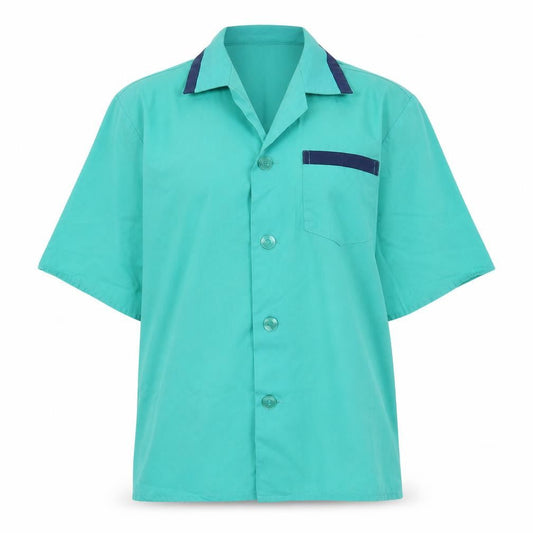 Front view of Royal Class women’s green basic button-up, size L