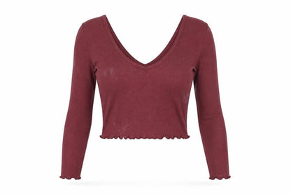 Womens UK Size 6 Boohoo Red Basic T-Shirt