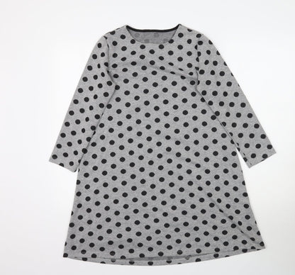 Preworn Womens Grey Polka Dot  A-Line  Size M
