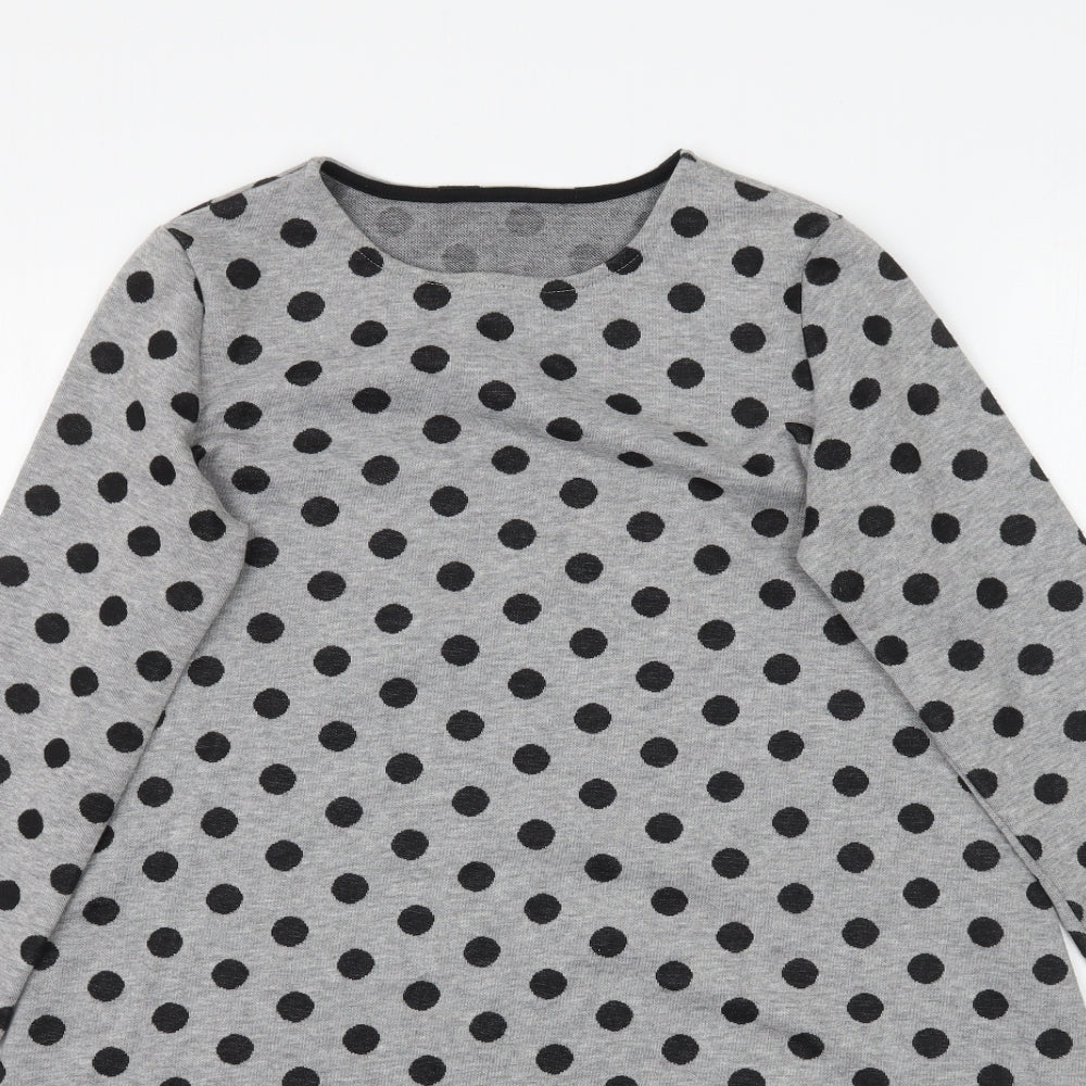 Preworn Womens Grey Polka Dot  A-Line  Size M
