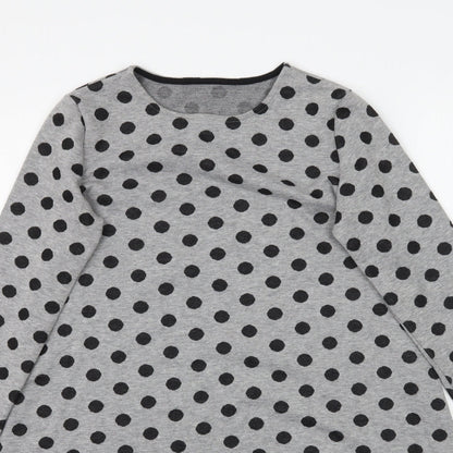 Preworn Womens Grey Polka Dot  A-Line  Size M
