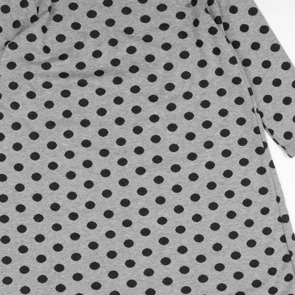 Preworn Womens Grey Polka Dot  A-Line  Size M