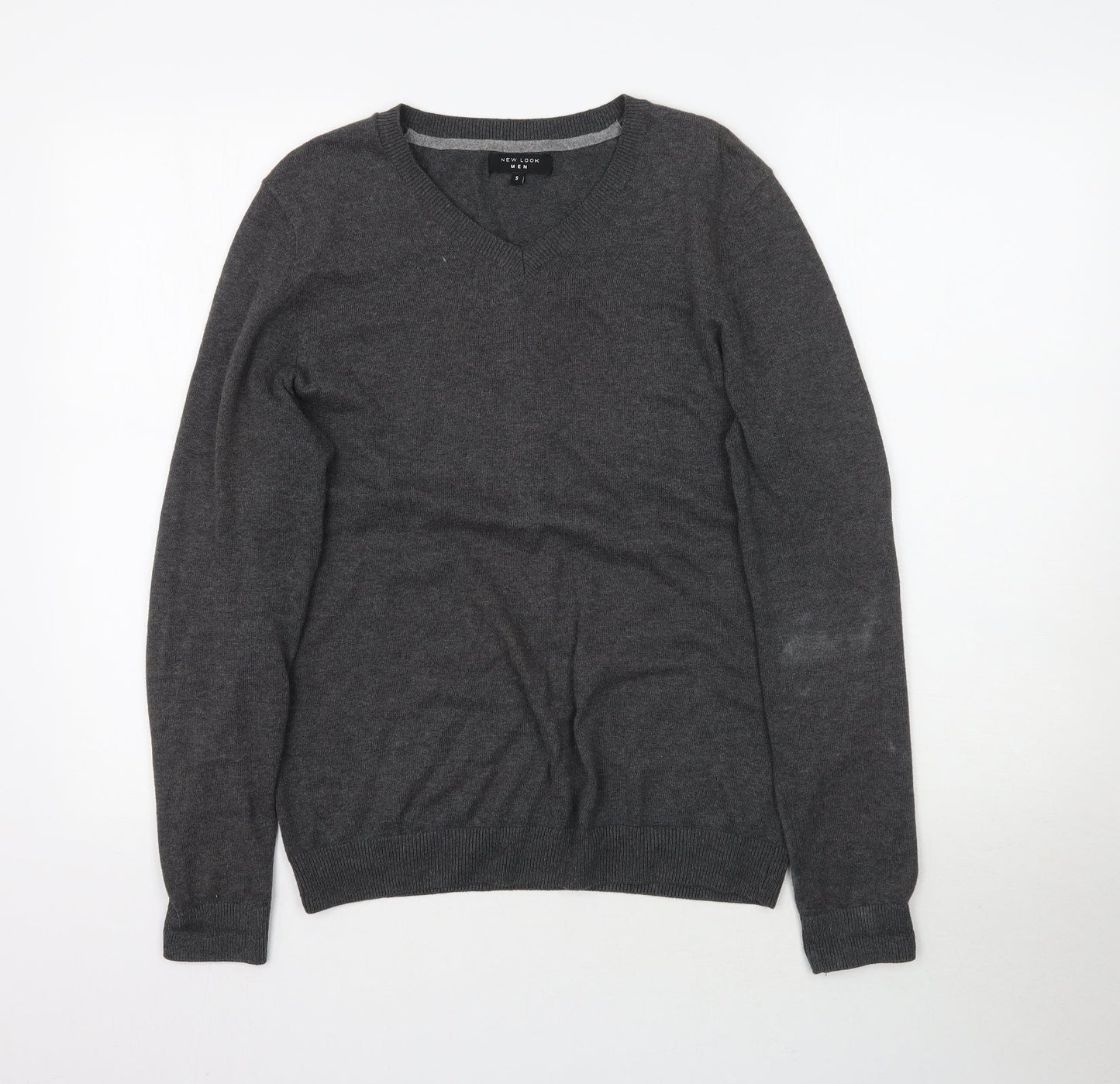 New Look Mens Grey  Knit Pullover Jumper Size S
