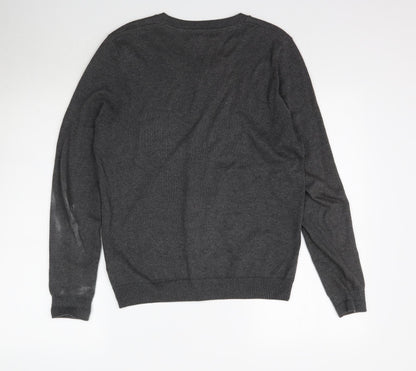 New Look Mens Grey  Knit Pullover Jumper Size S