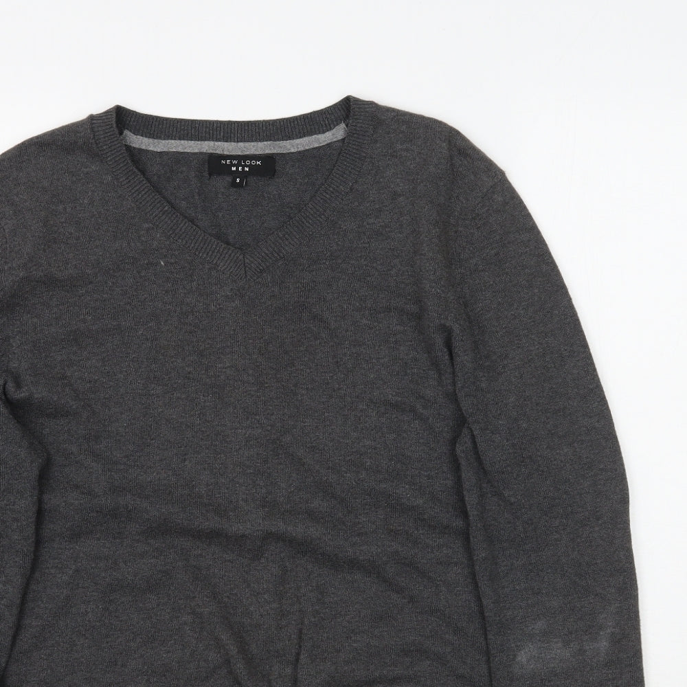 New Look Mens Grey  Knit Pullover Jumper Size S