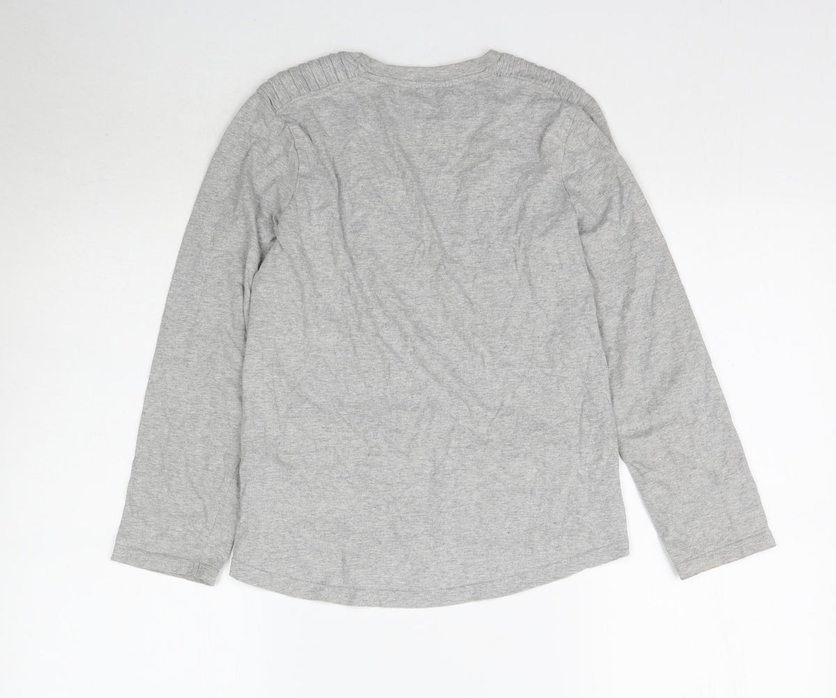 Back view of Nutmeg boys’ grey basic t-shirt, size 10-11, years