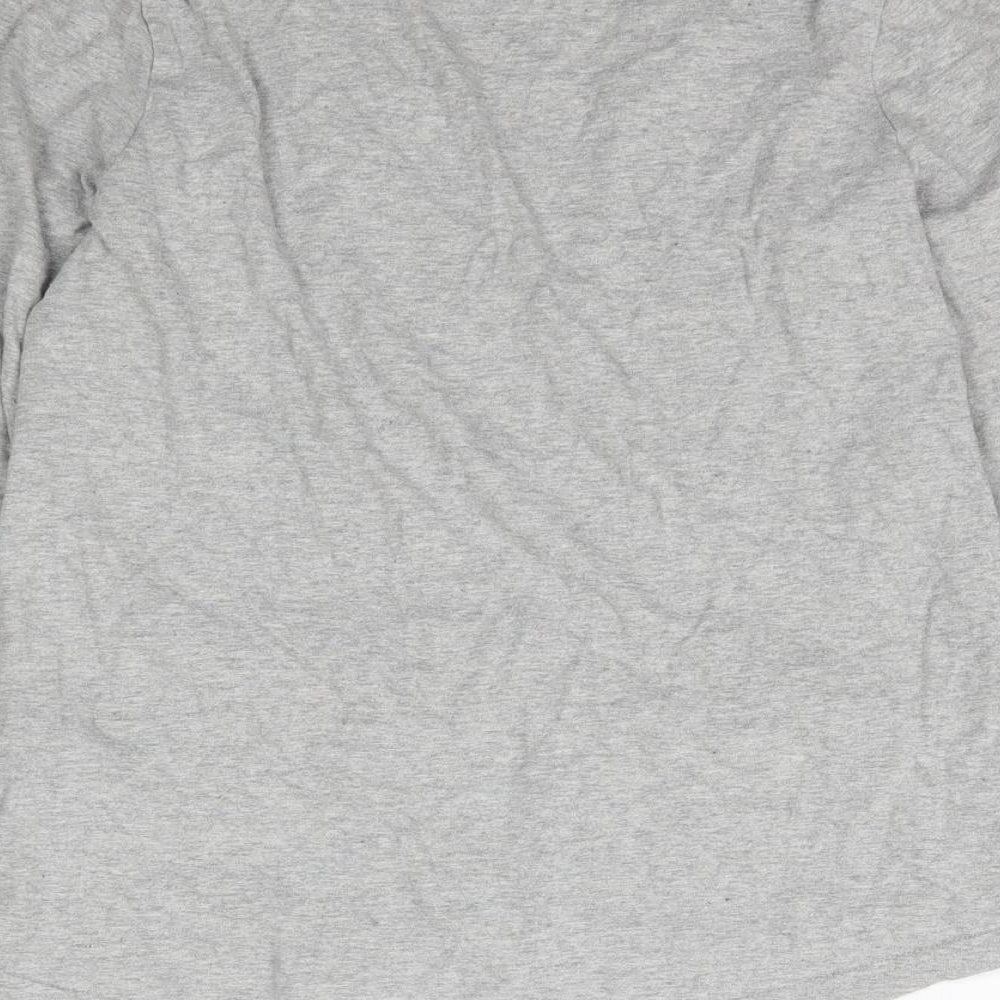 Brand and care label for Nutmeg boys’ grey basic t-shirt, size 10-11, years