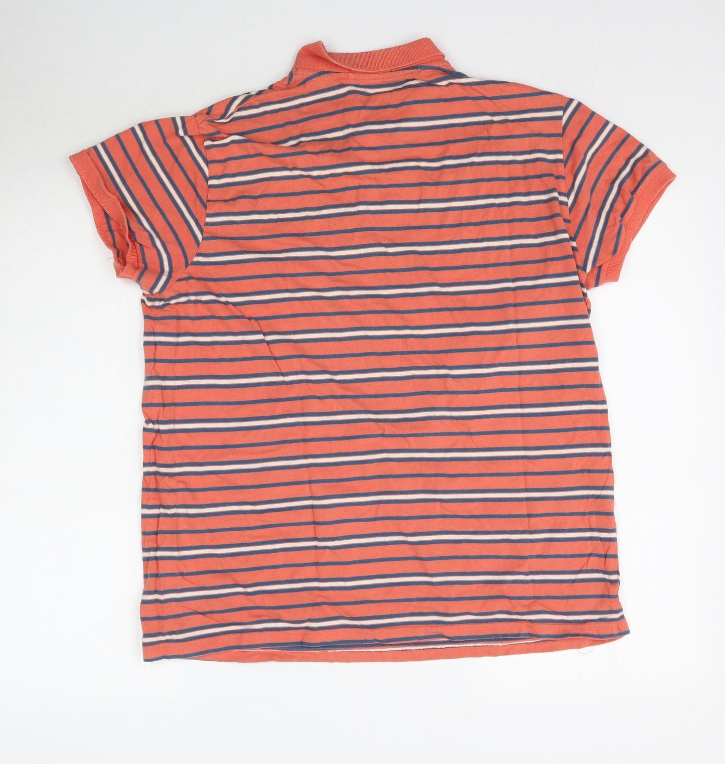 Cedar Wood State Mens Orange Striped   Polo Size L