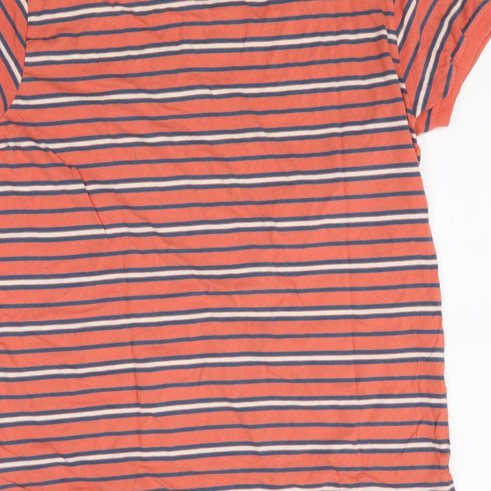Cedar Wood State Mens Orange Striped   Polo Size L